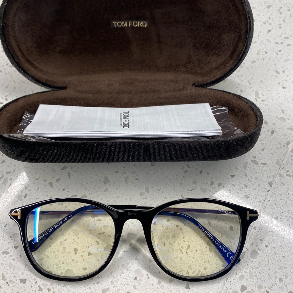 Black and Gold Tom Ford 55mm Optical Frames